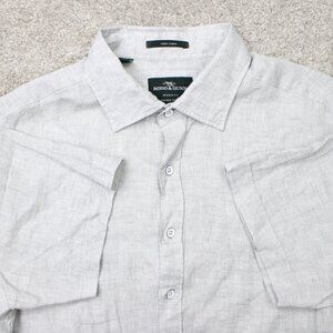 Rodd & Gunn Shirt Mens‎ XL Gray Sports Fit Albini 100% Linen Italian Fabric S/S